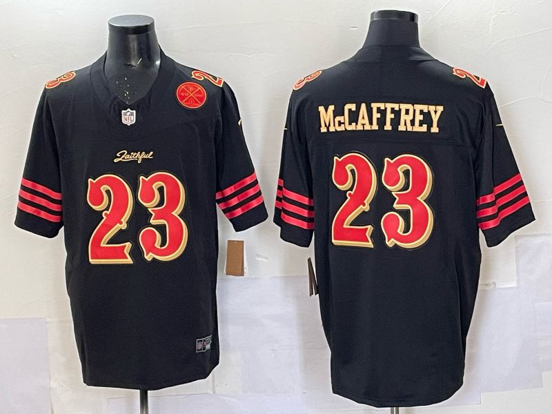 Men Nike San Francisco 49ers 23 Mccaffrey black 5th generation Limited NFL 2025 Jersey 0068